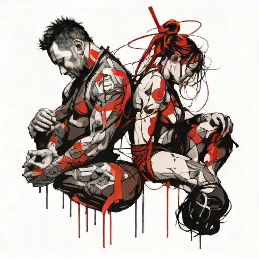 Shibari Couple Red Black Intamate