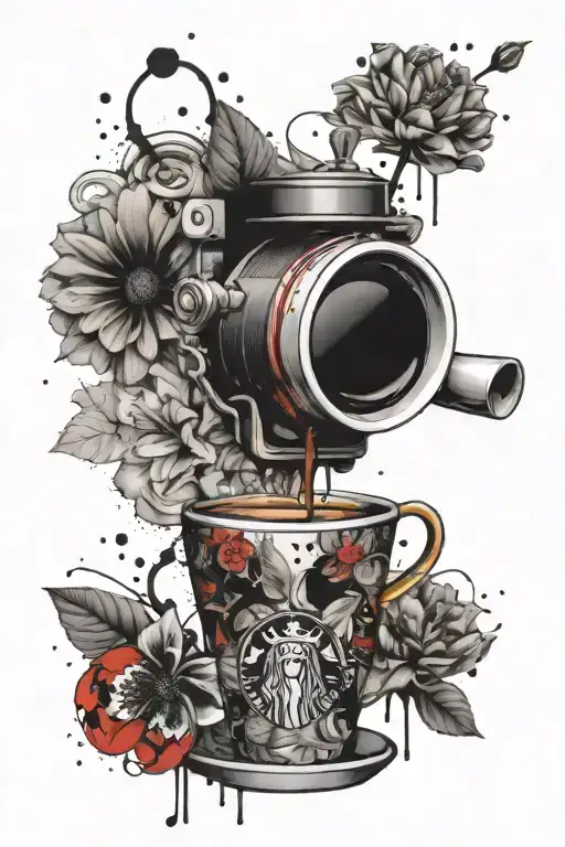 Coffee In Flower Surrounded