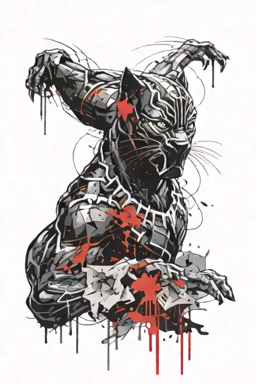 Black Panther In Lighning