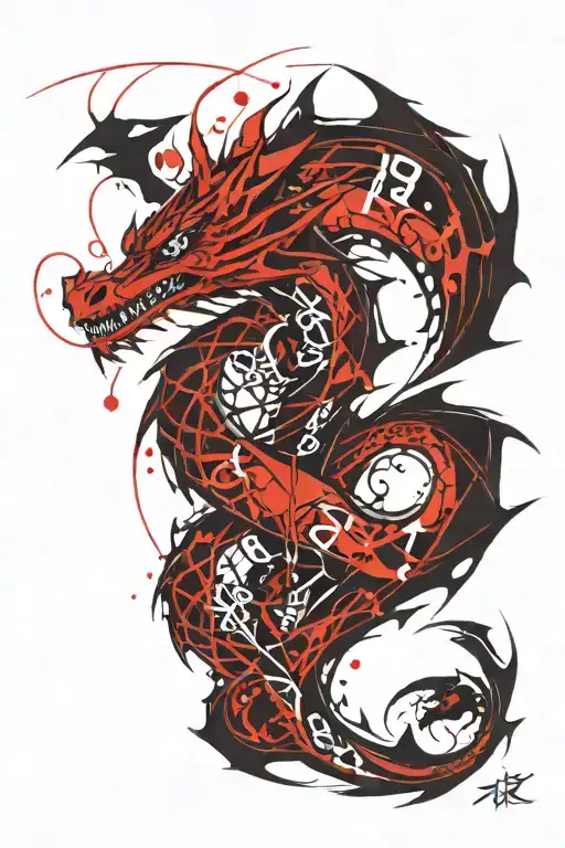 Dragon Made Out Of Numbers