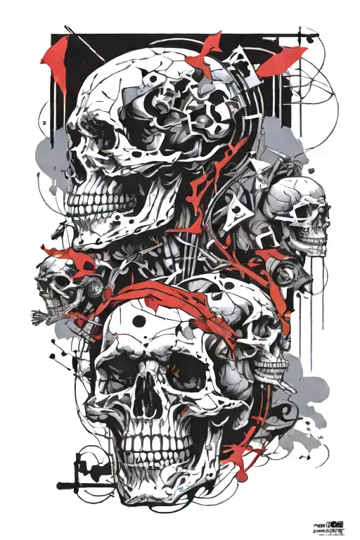 Skull And Man Sitting