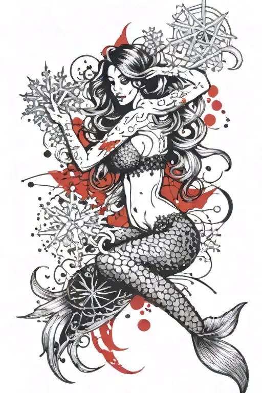 Mermaid Holding A Snowflake