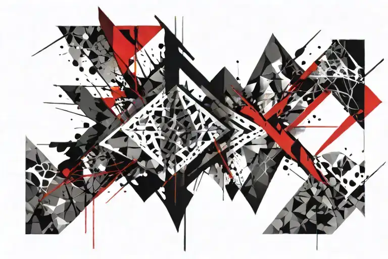 Full Black Long Scar Horizontally Like A Diamond Stretched