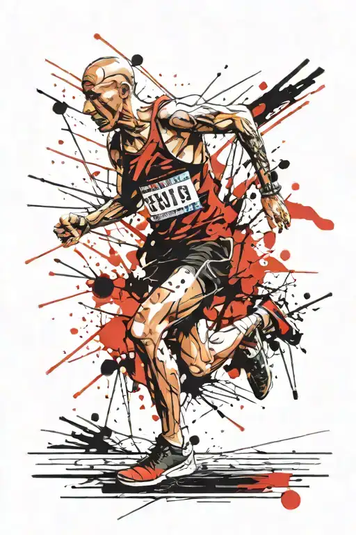 Major Marathon Runner Crossing The Finish Line