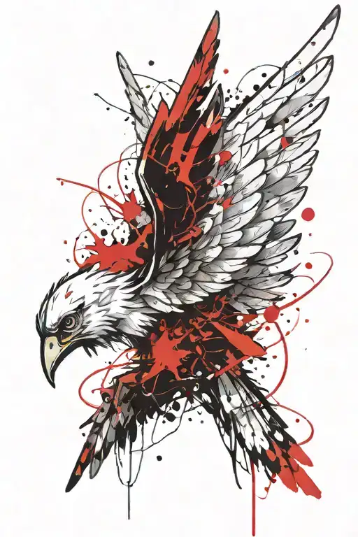 Aggressive Angel Wings Spread Wide