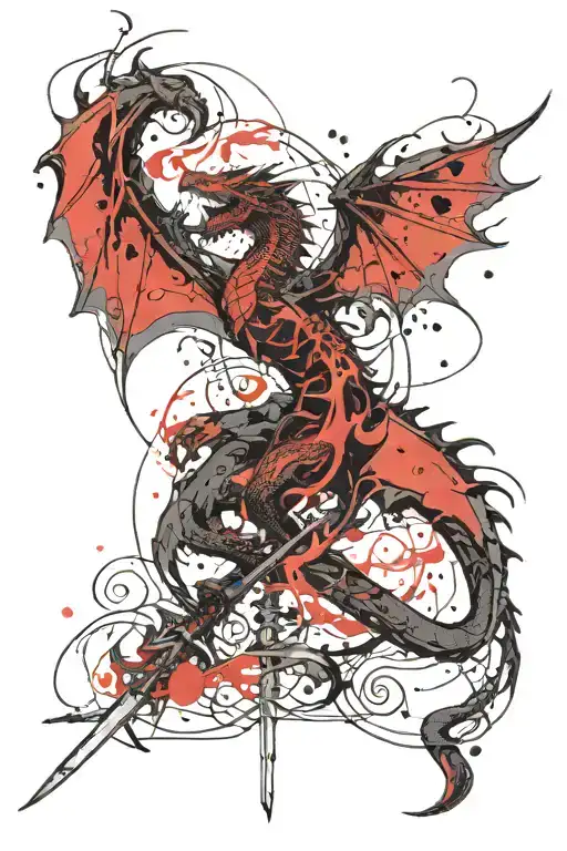 Dragon And Swords Sleeve