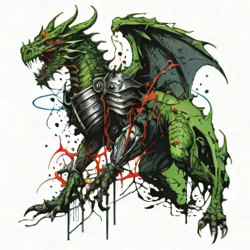 King Of Darkness With Green Dragon King Royal Berserker Armor