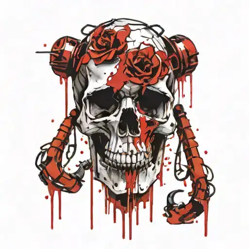 A Skull Nailed Like A Band Around The Head From The Eyes