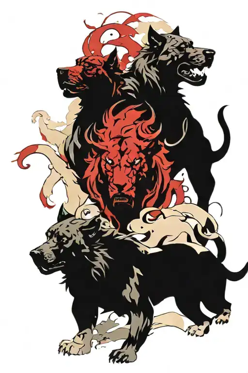 Hercules & Cerberus Three Headed Dog