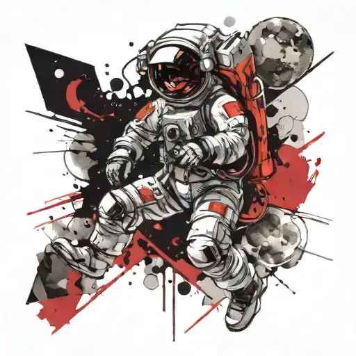 Astronaut Looking Up On Space