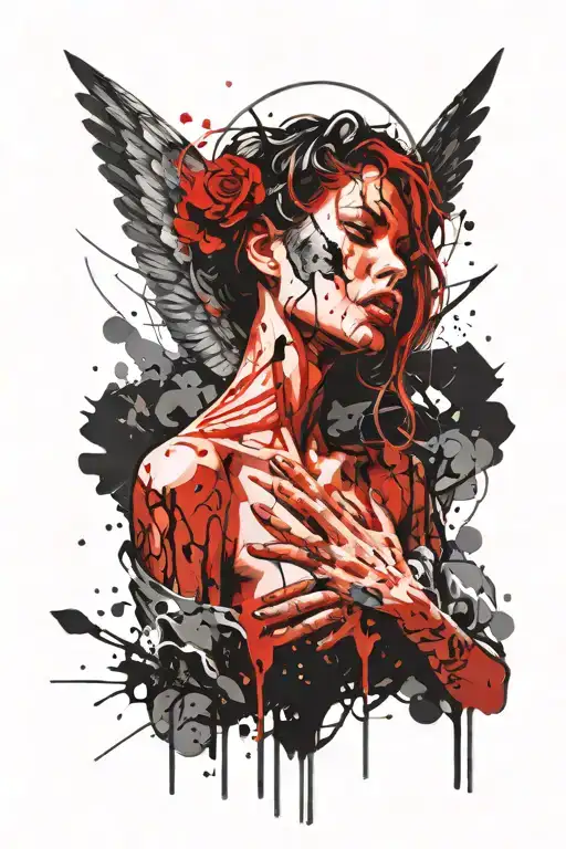 Angel Crying With Eyes Closed