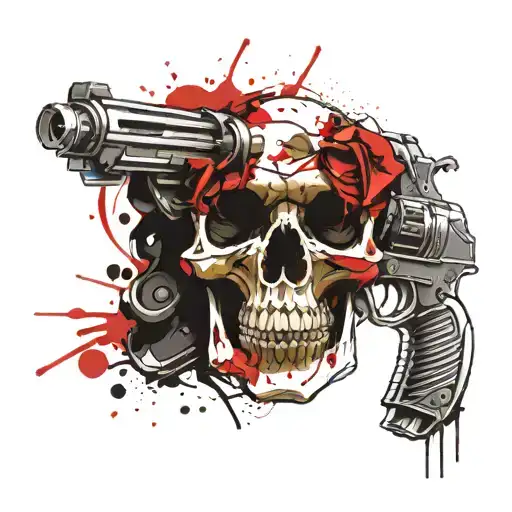 Skull Pistol Bullet