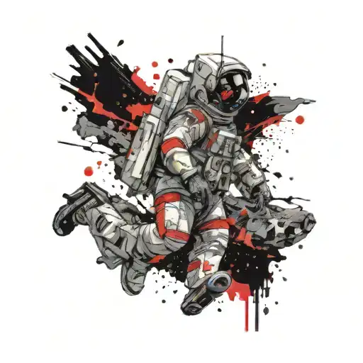 Astronaut Looking Up On Space