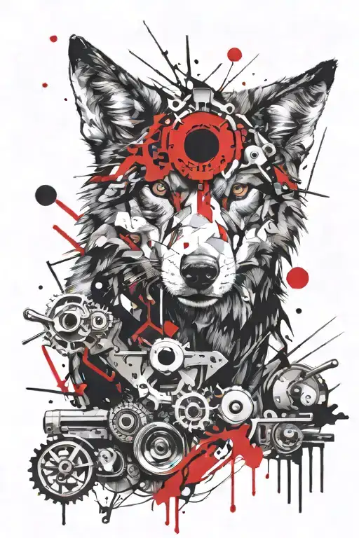 Mechanic Wolf Face