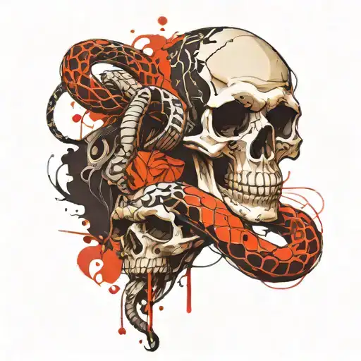 Skull And Snake Wrapped