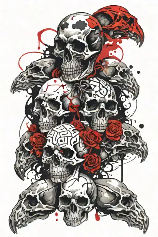 Animal Skulls Sleeve Tattoo Design