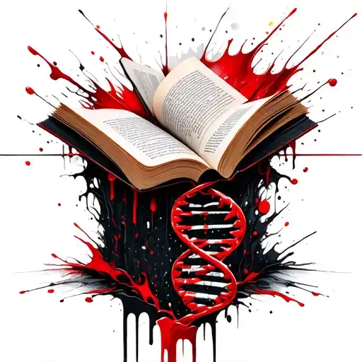 Dna And Books Forming The Shape Made