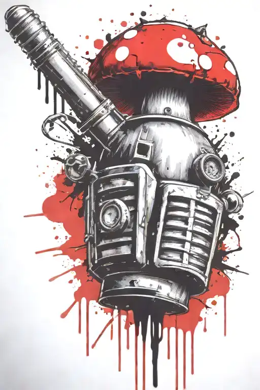 Grenade Bomb And Mushroom Combined Together