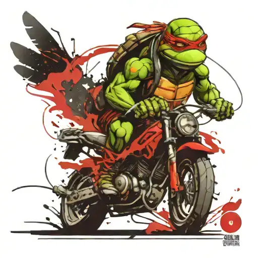 Ninja Turtle On Motorcycle