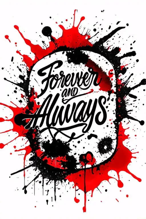 Forever And Always In Fine Line Cursive Writing