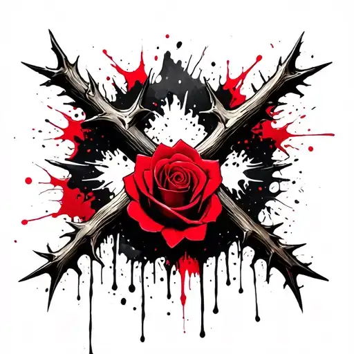Rose Thorn Cross Surrounded