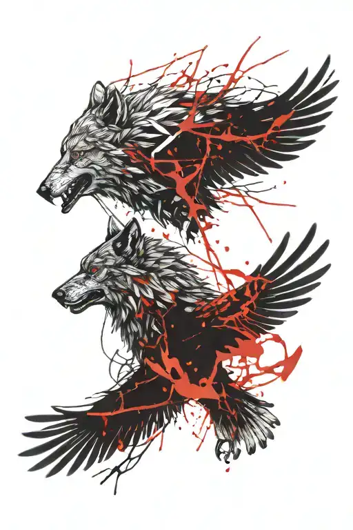 Wolf And Eagle