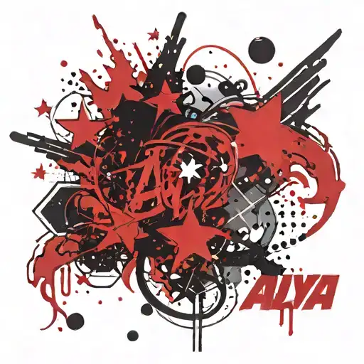 Name Alya With Galaxy And Stars