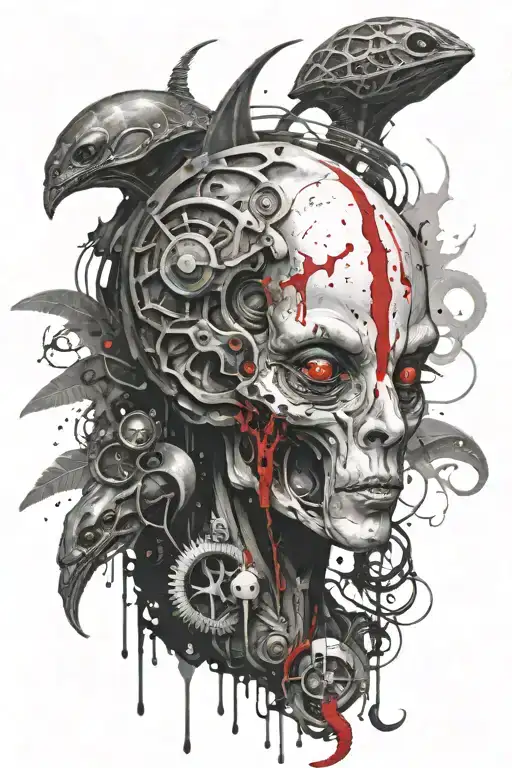 Alien With Third Eye Surrounded By Alien Like Creatures