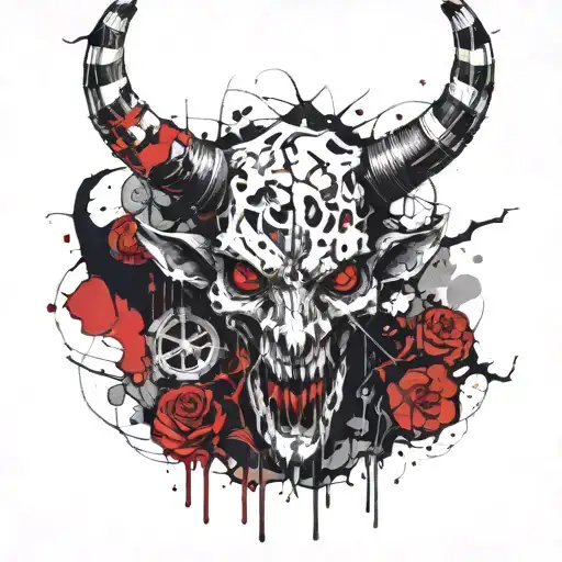 Bones Demon Horns Blood Evil Darkness