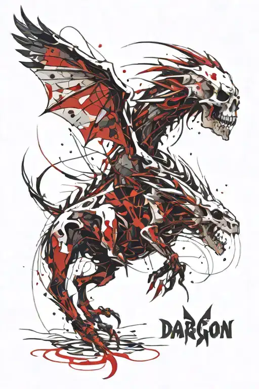 Dargon Wil Skull Flying Up Towards Skies