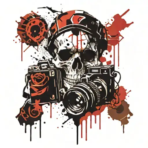 Skull And Camera Shutter Opening