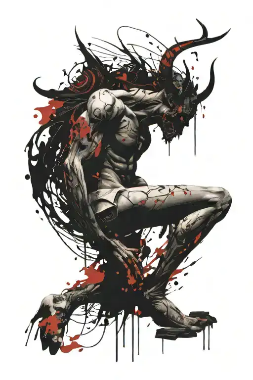 Minimalistic Demon Half Angel