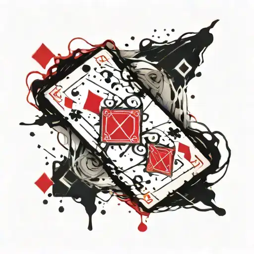 Tilted Card 8 Of Diamonds Playing Card