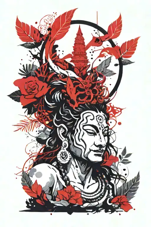 Shiva In A Forest Scene Featuring