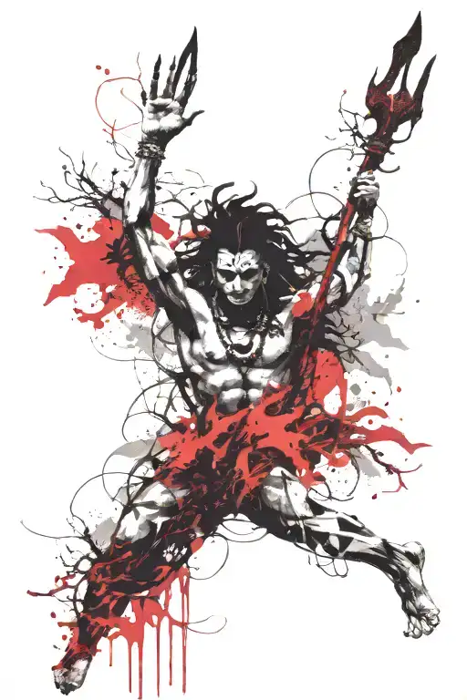 Shiva In A Forest Scene