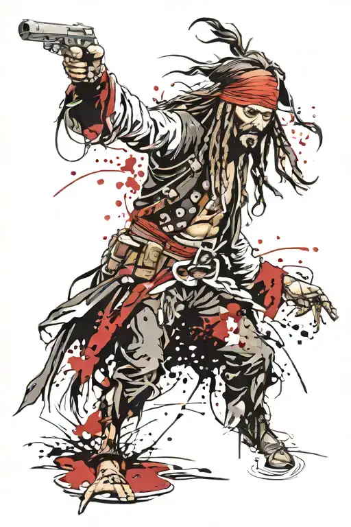 Captain Jack Sparrow With Black Pearl