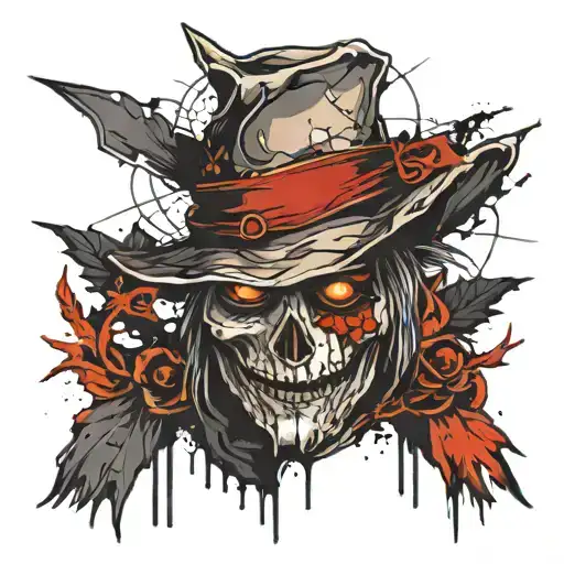 Halloween Scarecrow Face On Arm