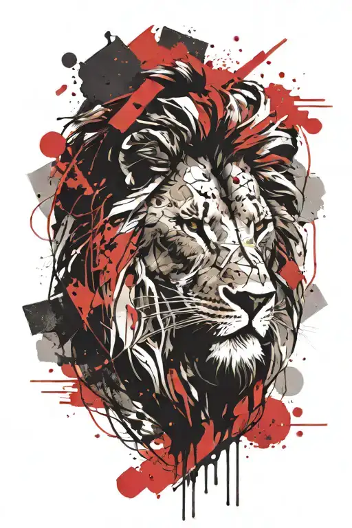 Lion Head And Mountain With Forest