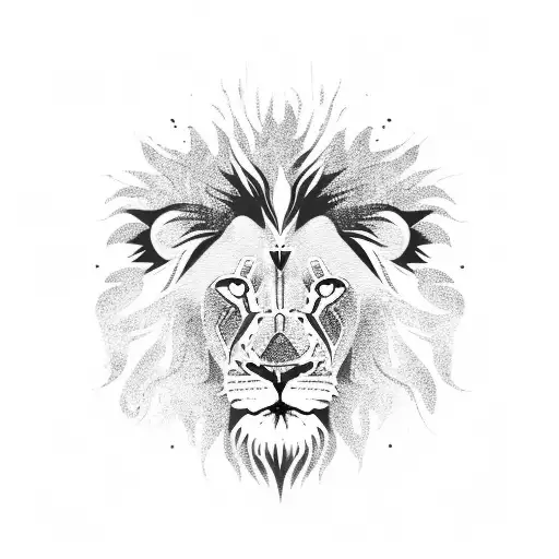 Blye And Orange Lion