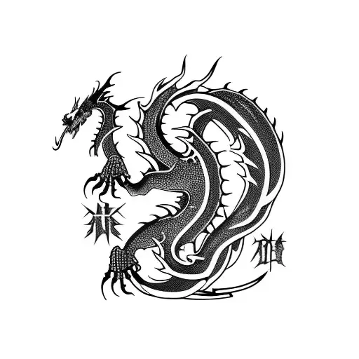 Black Medieval Dragon