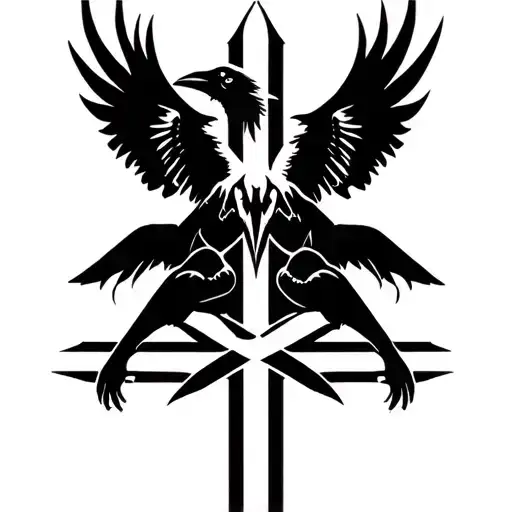 Raven Sitting On Cross