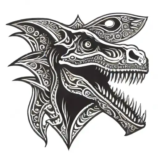 Dinosaur With A T-bone Steak