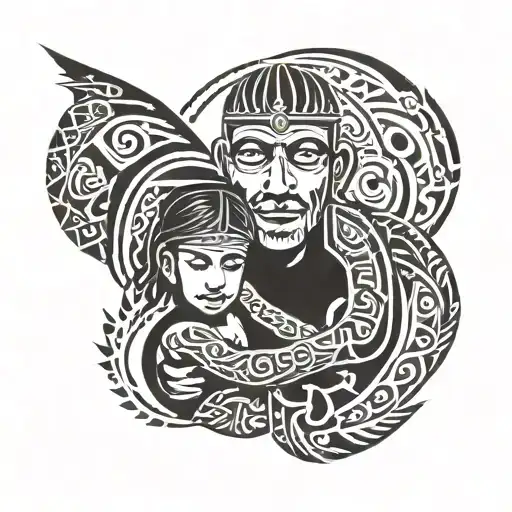 Son Daughter Father Holding