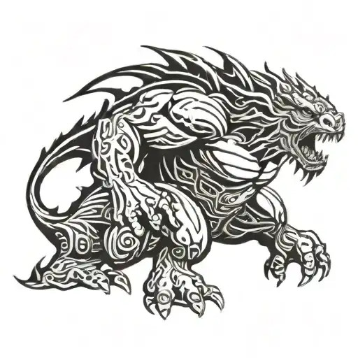 Autistic Hulk Fighting A Dragon