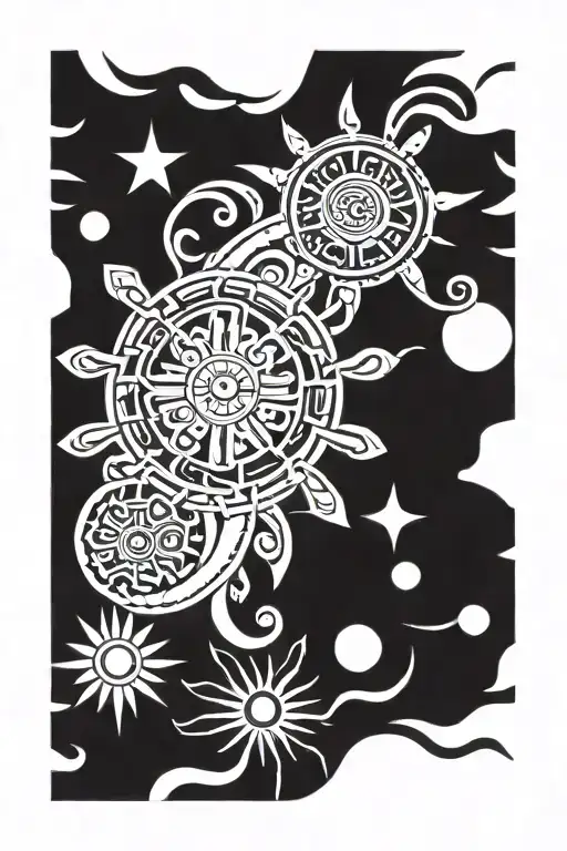 Filipino Sun Tribal Tatto Arm Sleeve