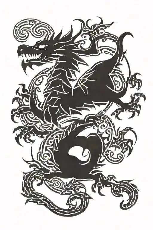 Design A Minimalist Tattoo Of A Welsh Dragon Intertwined With The Cardiff Skyline
