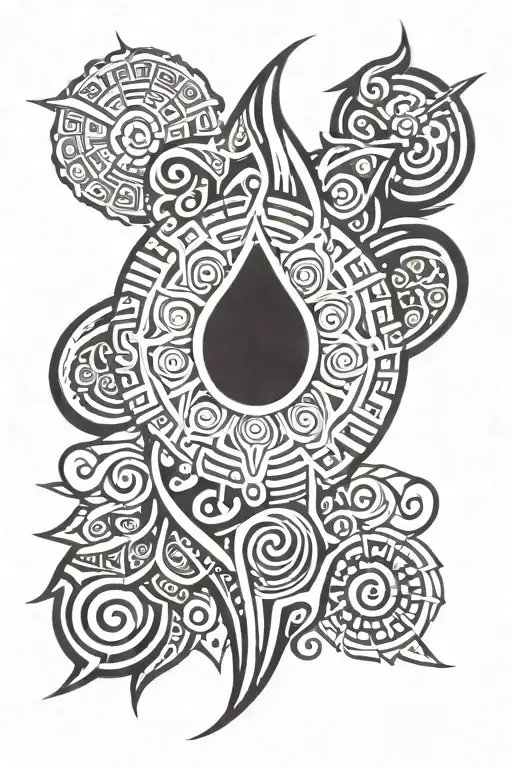 Filipino Sun Tribal Tatto Arm Sleeve