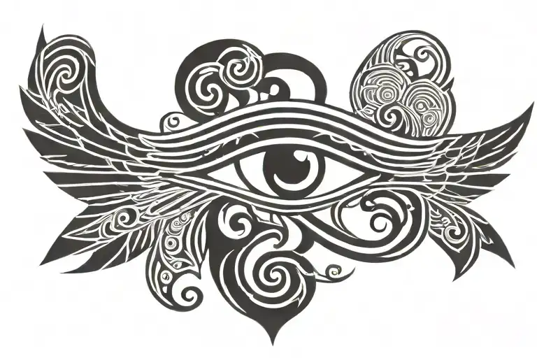 Eye Of Ra With Egyptian Wings