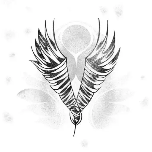 Wave And Feather Arm Tatoo