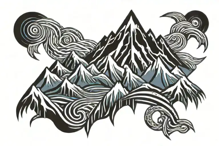 Don't Panic Mountains Blue Color